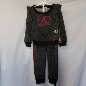 True Religion Black Ruffled Sweatsuit